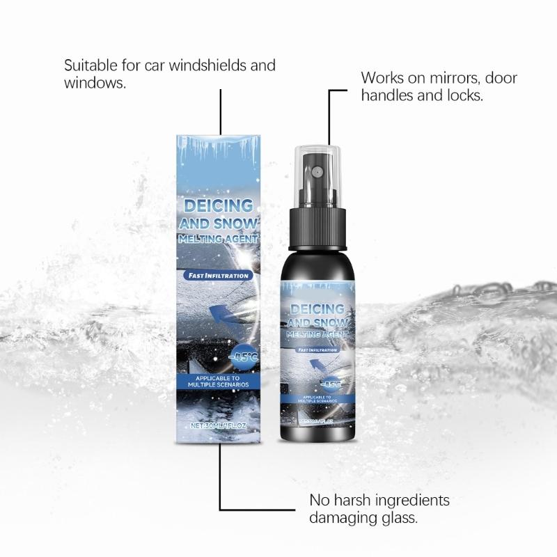 30ml Rapid Action Car Windshield Deicer Effective Ice Dissolving Formula Winter Auto Care Sprays for Vehicle Type