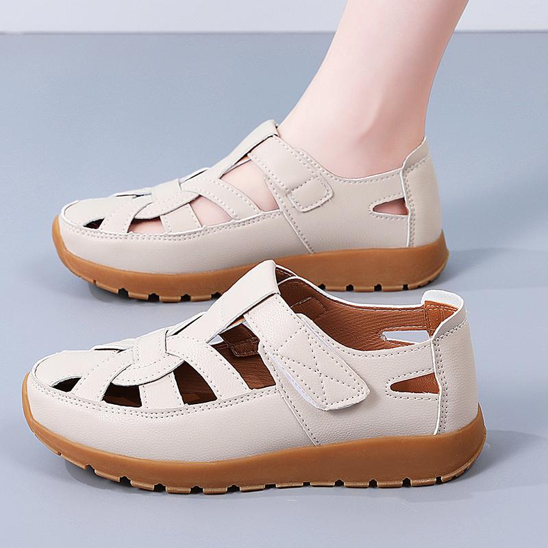 Women's Sandals Summer Essentials Mary Jane Black Beach Flat Shoes Casual Soft Roman Sandals for Girl Plus Size