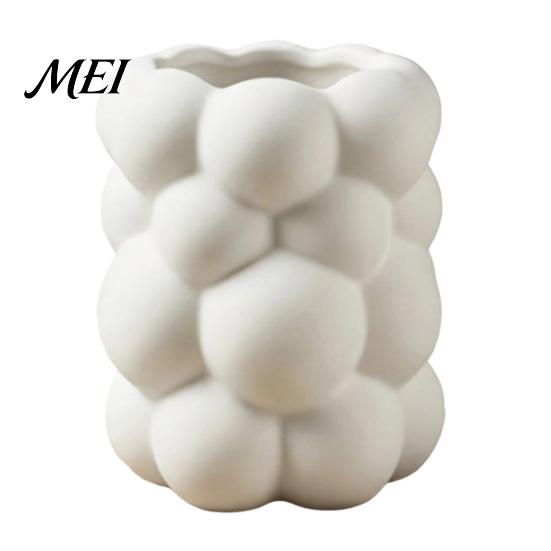 Versatile Storage Bucket 3D Bubble Cloud Shape Pen Holder, Desktop Organizer, Matte Milky Office Desk Cup White Aesthetic for Makeup Brushes