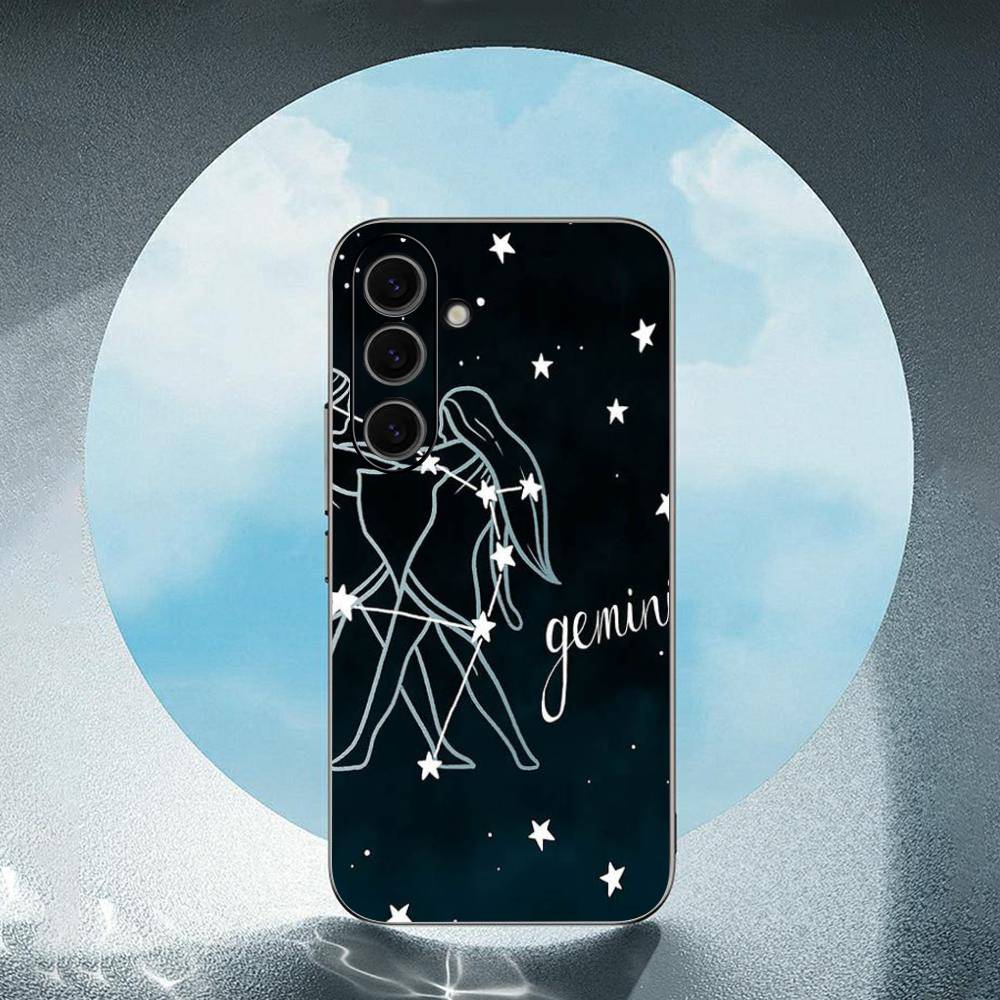 Constellation Zodiac Signs Luxury Black Phone Case For Samsung Galaxy S23 S24 S25 Ultra S22 Plus S21