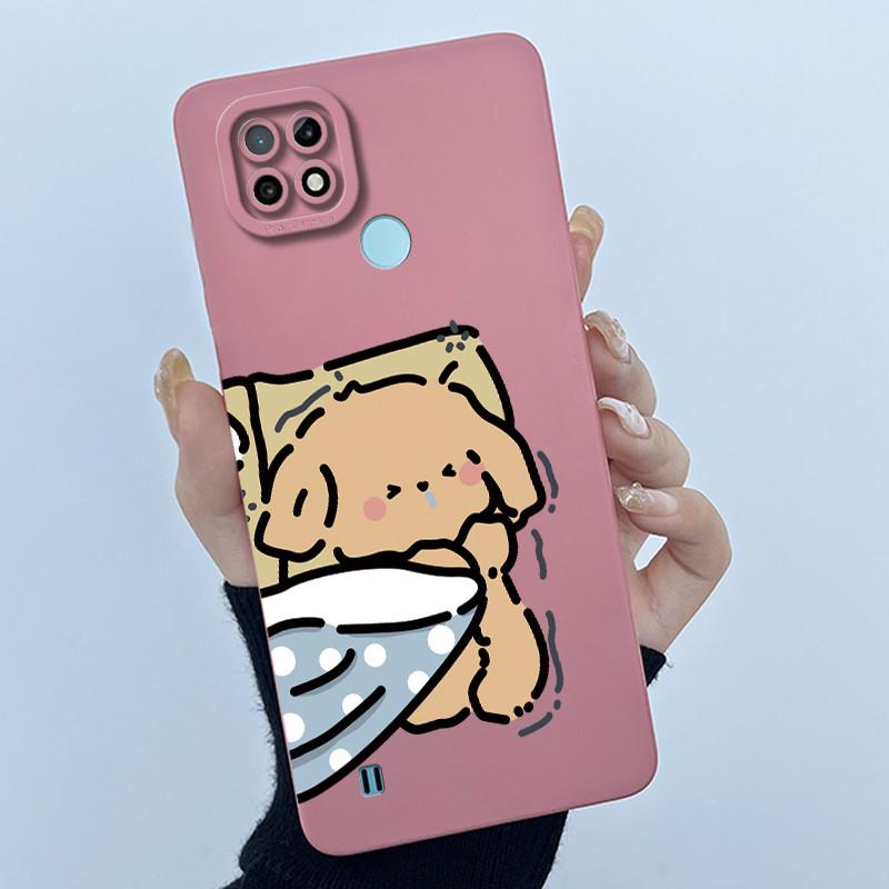 For Realme C21 RMX3201 / C21Y RMX3261 RMX3263 C25Y Phone Case Coque Soft Silicone Sweet Painted Girls Lovely Printed Back Cover
