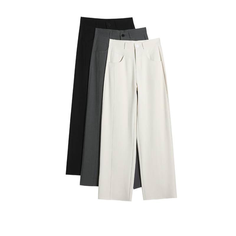 2026 Spring/Autumn New Style High Waist Slim Fit Wide Leg Straight Floor-Length Banana Pants