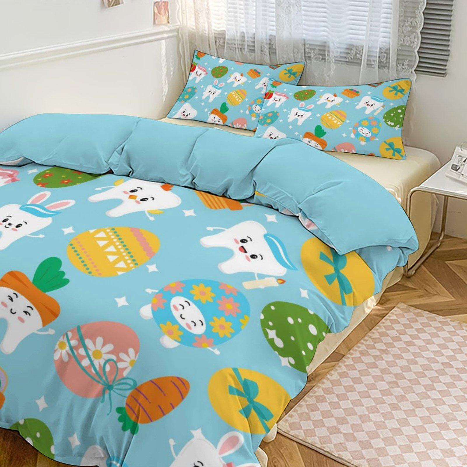 

Fresh Rabbit & Egg 3 - Piece Bedding Set, Thickened Skin - friendly Fabric Twin