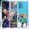 Průhledné pouzdro pro Samsung Galaxy A52 A51 A53 A72 A71 A73 A32 A31 A33 A22 A11 Pouzdro Kryt Miyazaki Hayao Anime Howl's Moving Castle