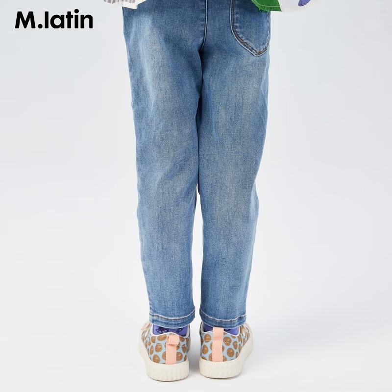 M.Latin Girls  Fun Sticker Patch Denim Long Pants 110