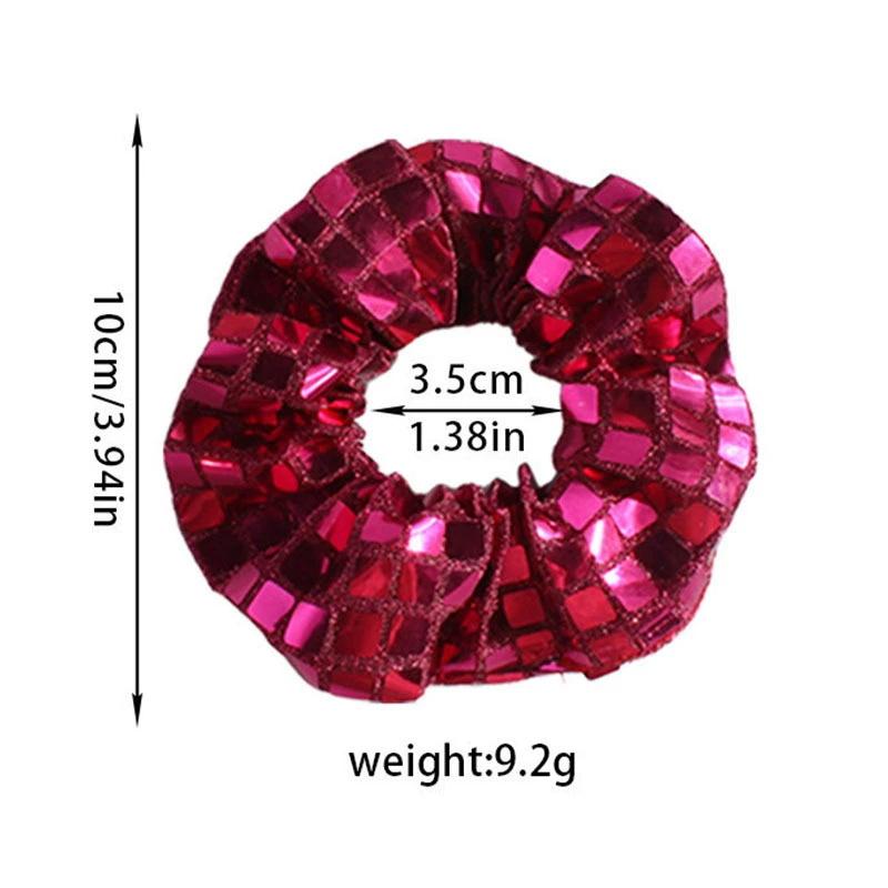 Women's Sequin Hair Band Solid Rubber Bands Hair Ties Ponytail Holder Rubber Bands Girls Hair Accessories Headdress