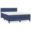 3140063 vidaXL Lit à sommier tapissier avec matelas Bleu 140x200 cm Tissu