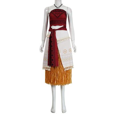 Costume Azione Maui di Oceania per Adulti Bambini, Gonna d'Erba di Halloween Outfit da Palco