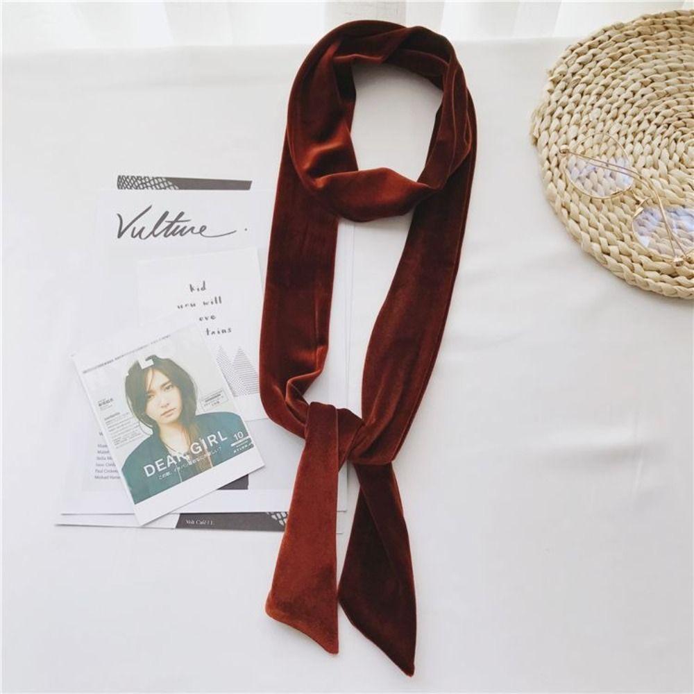 Classic Velvet Material Velvet Belt Solid Color Narrow Ribbon Scarf Long Hair Band Outfit Decoration