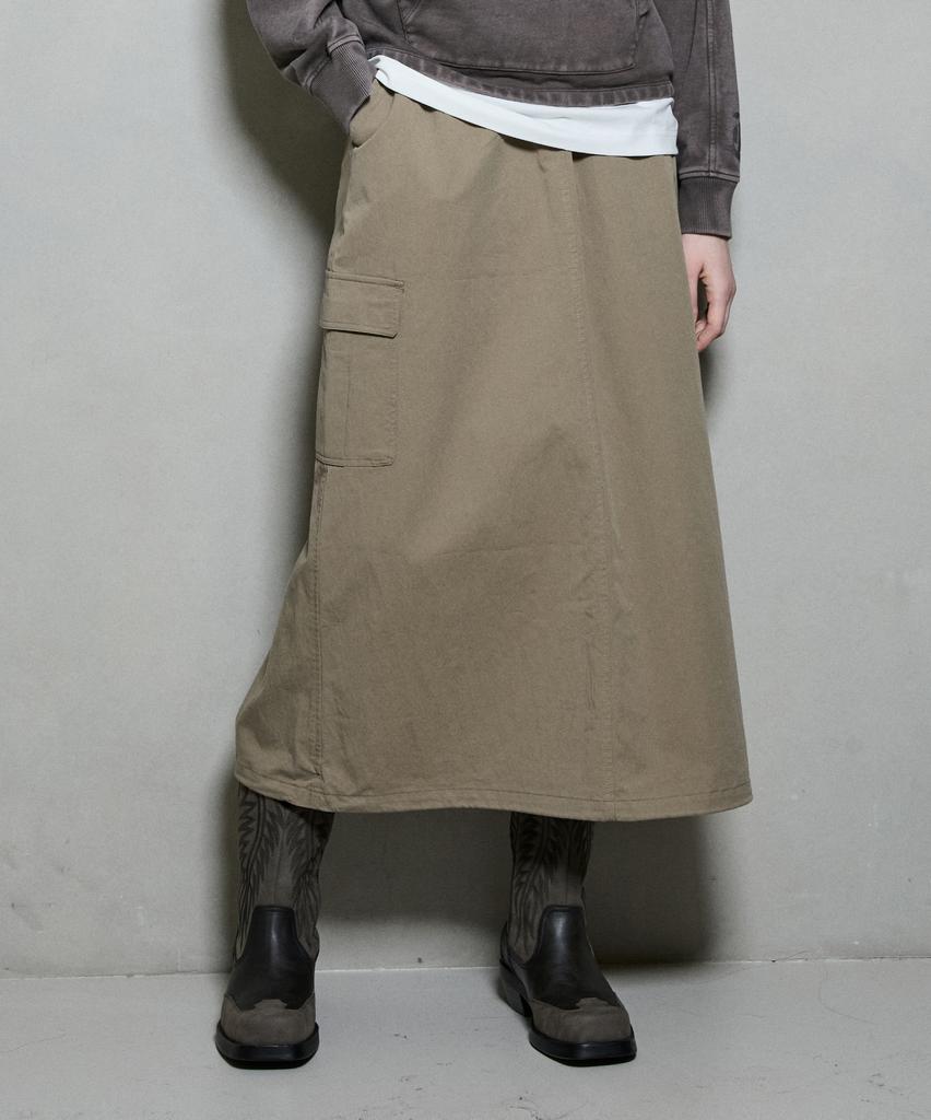 Burkeru Women'S Cargo Long Skirt Khaki