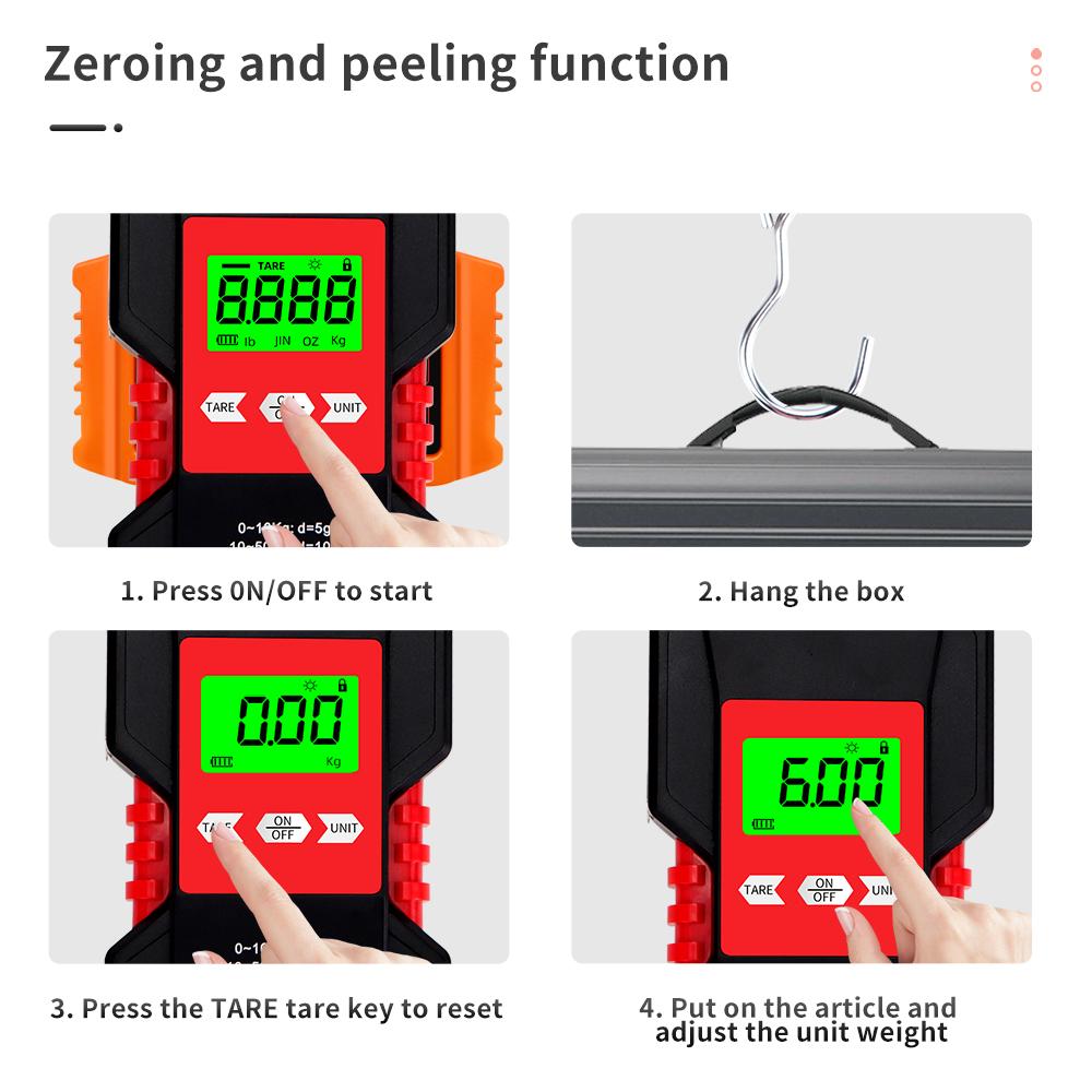 50kg/5g Fishing Scales LCD Digital Waterproof Hanging Scale Mini Electronic Travel Luggage Balanca Portable Weighing Scales