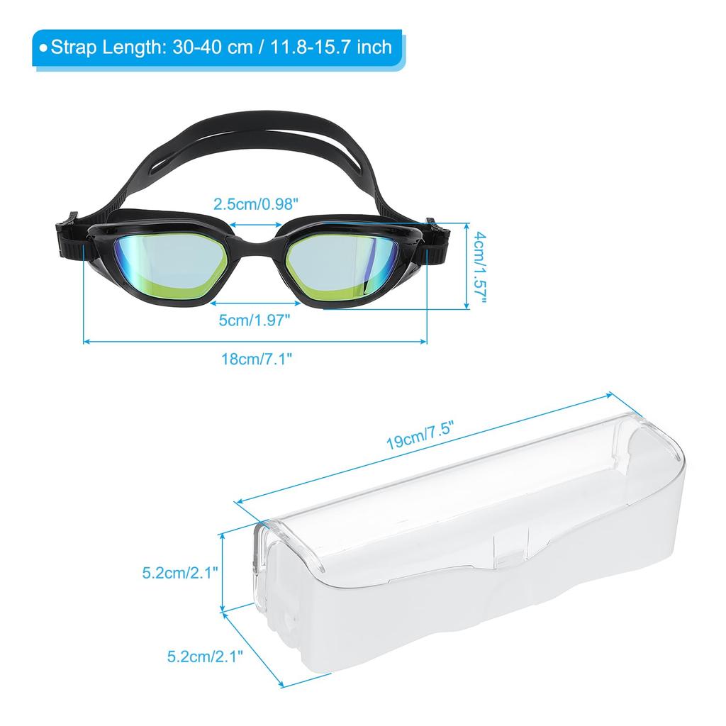 PATIKIL Unisex Polarized Swim Pool Swimming Sun for and with Storage Goggles, Anti-Fog Goggles, Protection, Men, Women, Adults, Teenagers, Box,
