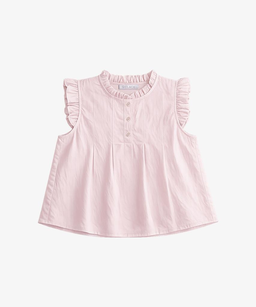 Keulleiseu Frill Neck Sleeveless Blouse_Green