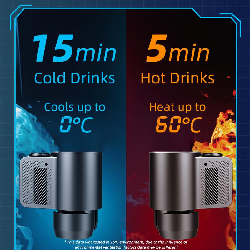 Smart 2In1 Heating Cooling Cup Mug 12V Car Cup Holder Mini Display Screen Beverage Mug Drink Can Car Home Drink Cooling Mug