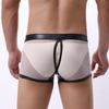 Men Thongs Hollow Out Mesh Sexy Opening U Convex Super Breathable Men Boxers Inner Wear Clothes