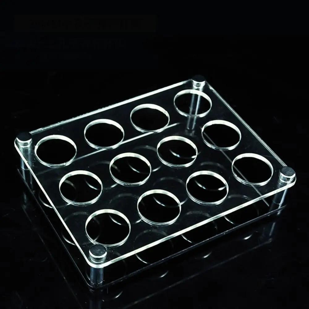Průhledný akrylový držák na pohárky 32/38mm kulatý otvor Držák na vinné sklenice Černá základna Více přihrádek Podnos na podávání pohárků Bar