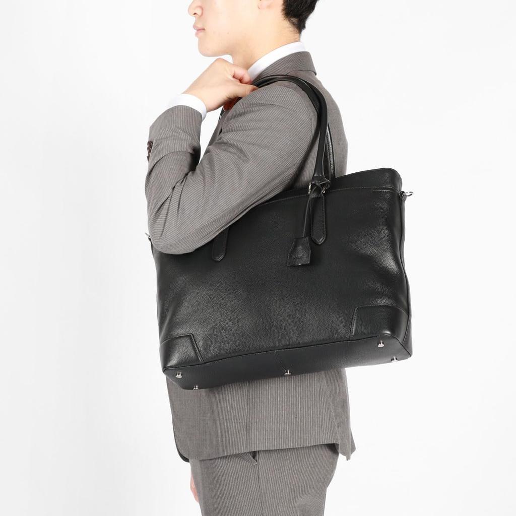 Sonne 2-Way Genuine Leather Tote Bag, Men's, Navy, SO-SOX026-NV