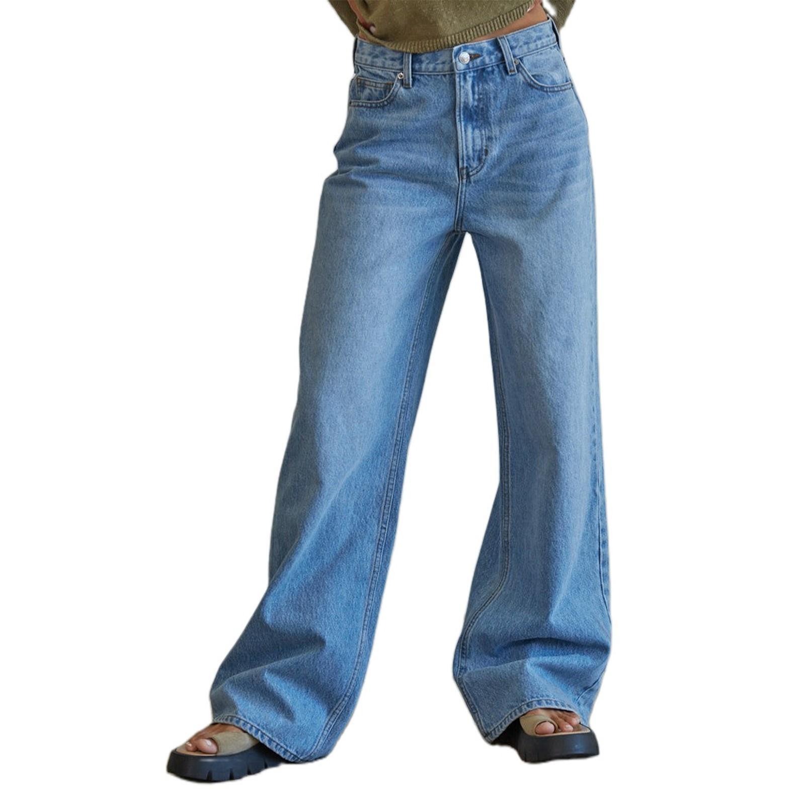 

Женские джинсовые классические универсальные модные брюки с высокой талией L темно-синий