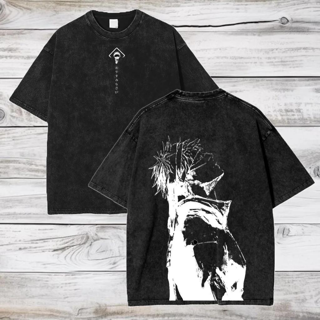 Maglietta Jujutsu Kaisen Gojo Satoru Uomo Donna T-shirt Cotone Lavato Abbigliamento Estivo Manica Corta Magliette Oversize Streetwear