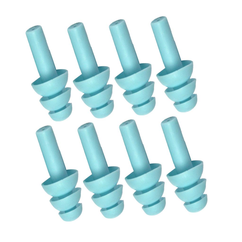 4 Paar geräuschunterdrückende Ohrstöpsel waschbar zum Schlafen schalldicht Silikon schützend Slow Rebound blau