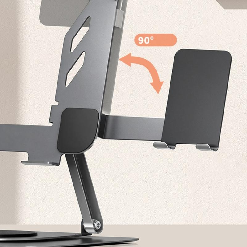 Portable Foldable Laptop Stand With 360 Degree Rotations And Double Axises Height Adjustment For 11 To 17.3Inch Devices