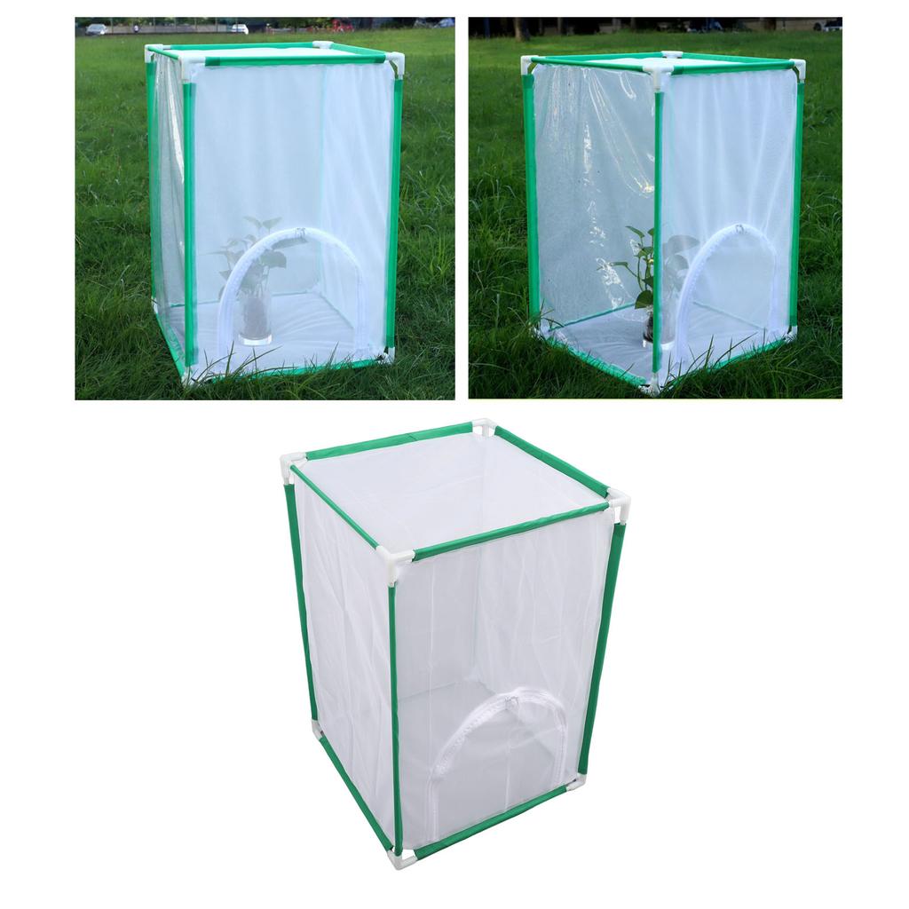 Mesh Cage 15.75x15.75x23.62in Butterfly Habitat Cage Plant Landscape Fiber Tube Enclosure
