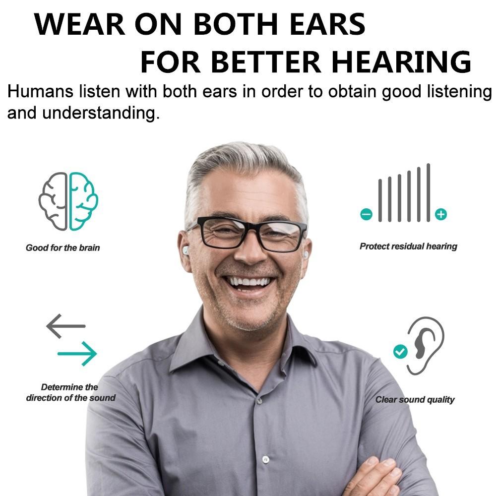 Portable USB Rechargeable Digital Hearing Aid 1/2pcs Audiphone Hearing Device Intelligent Noise Reduction Sound Amplifier