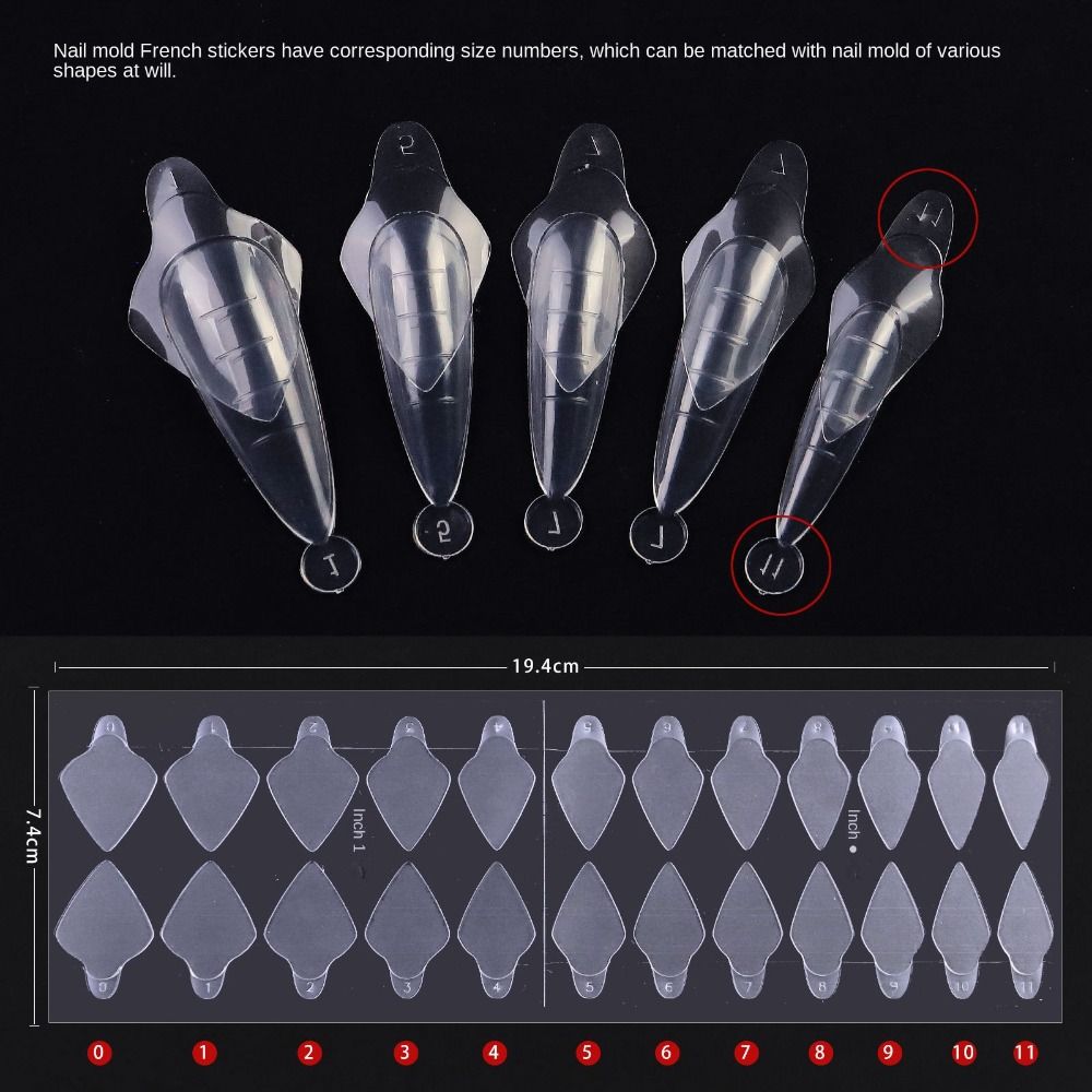 Form Poly Nail Gel System Extension French Line French Forma Dual Sticker Silicone for Dual Forms