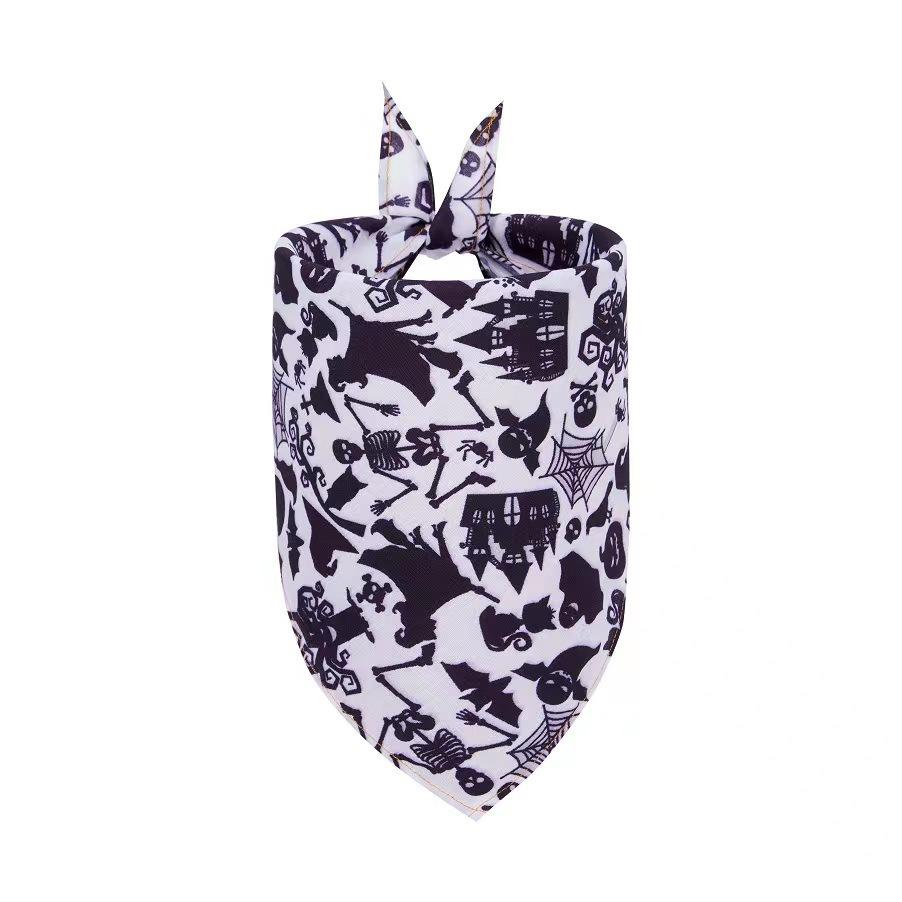 Halloween Pet Bandana Bib Polyester Triangle Scarf for Cats Dogs Fashion Accessory Holiday Costume Dress Up