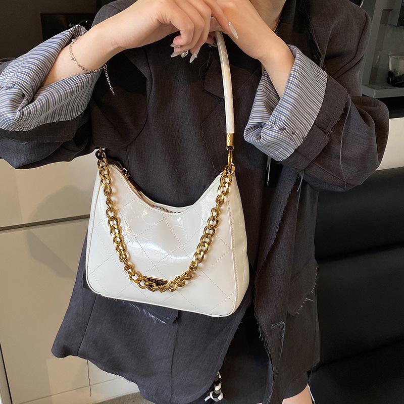 Rhombus Chain Small Bag Women's 2025 Summer New Shoulder Bag Texture Crossbody Armpit Bag