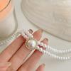 Two-layers Pearl Chokers for Women Luxury Crystal in Middle Double-layers Imitation Pearl Beads Wedding Neck Jewelry collar