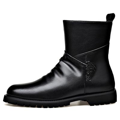 Mode Herbst Winter Neue Designer Übergröße Stiefeletten für Herren Mode Lässig Schwarz Kleiderschuhe Herren Seitenreißverschluss Leder Chelsea Boots