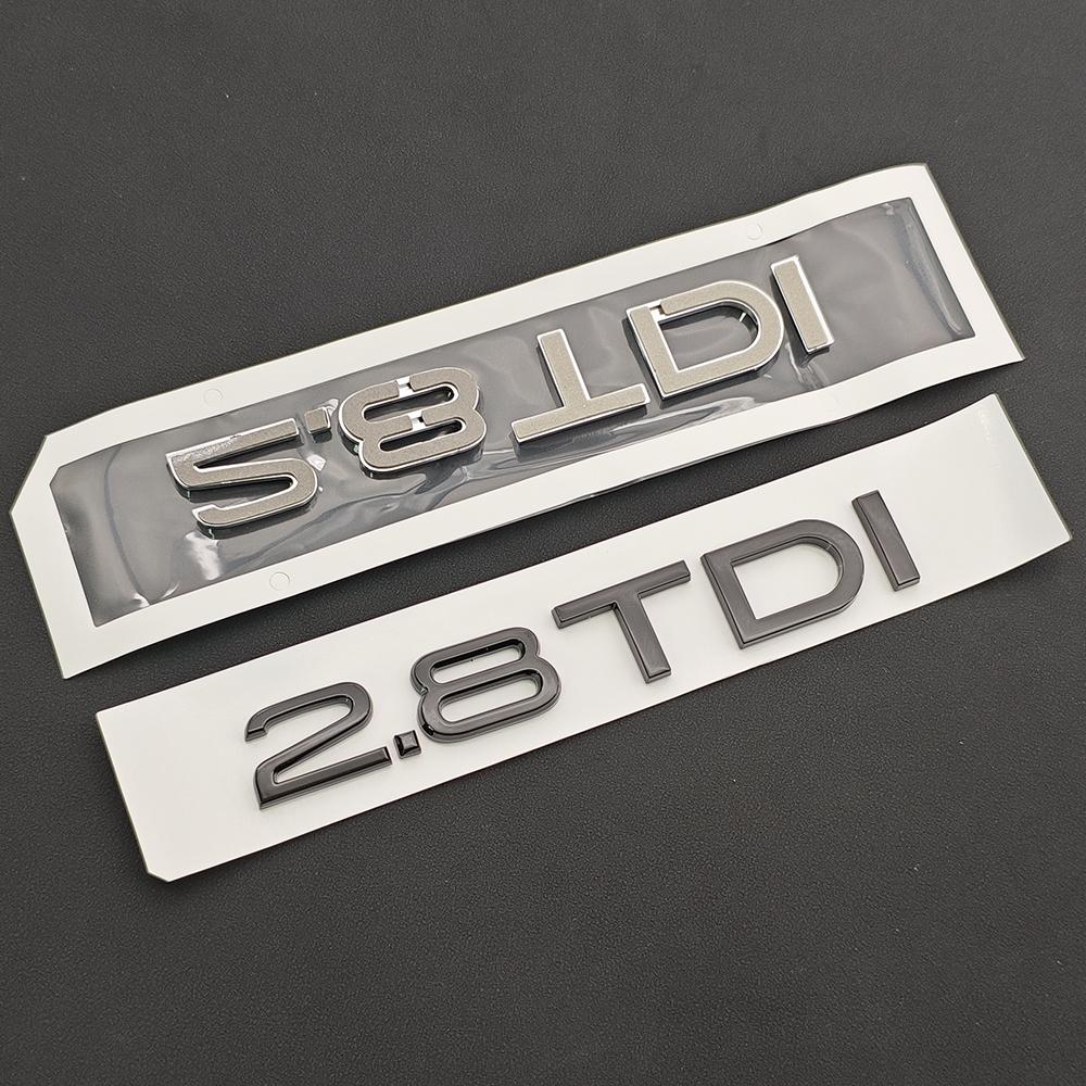 3D ABS Letters Logo 1.9 2.0 2.8 3.0 4.0 4.2 TDI Emblem Sticker Car Rear Trunk Badge for Audi A3 A4 A5 A6 A7 A8 Q2 Q3 Q4 Q5 Q7 Q8