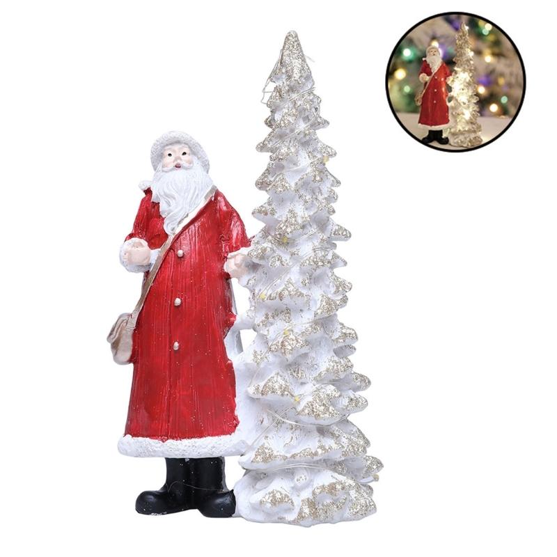 Christmas Figurine Figure Decors Resin Santa Clauses Statue Christmas Decorative Figurines Centerpieces for Holiday
