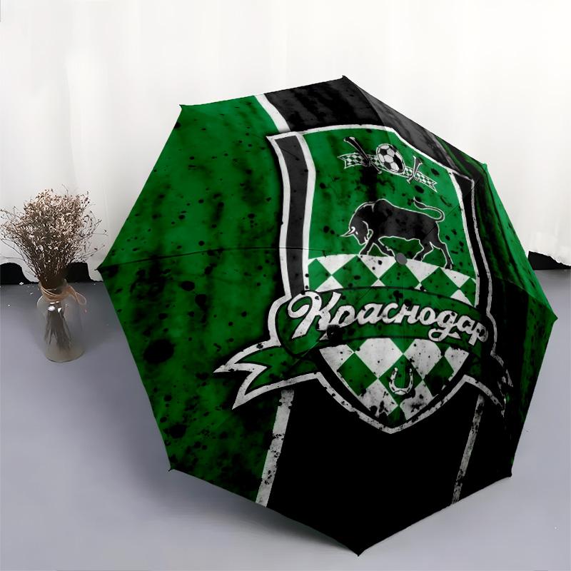 FC Krasnodar pattern, automatic folding umbrella, portable and foldable design, 8 ribs, a Christmas or birthday gift.