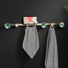 Green/White Brass  Wall Mount Robe Hooks Bathroom Towel Hook Row Hook Door Key Bag Towel Hanger Rack Light Luxury Bedroom Hooks