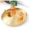 12-calowa złota okrągła metalowa taca dekoracyjna ze stali nierdzewnej złota taca do serwowania mosiężne kółko taca na blat stołowy do łazienki blatu biurka