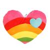 Soft Plush Heart Pillow Rainbow Stripe Cloud Design Fluffy Cushion for Couch Bed Leisure Use Home Ornament Festival Present