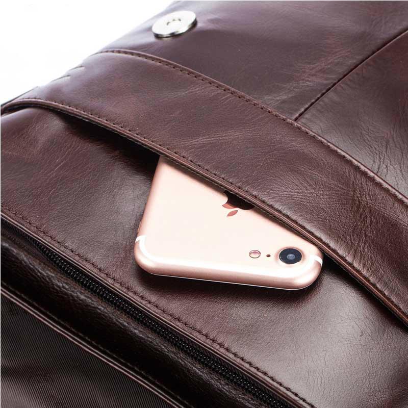 Men Briefcase Genuine Leather Crossbody Shoulder Bag Small Business Messenger Handbags KTY