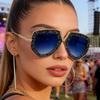 Trendy Oversized Rhinestone Sunglasses Women 2026 Luxury Bling Polygon Frame Fashion Shades UV400 Lunette De Soleil