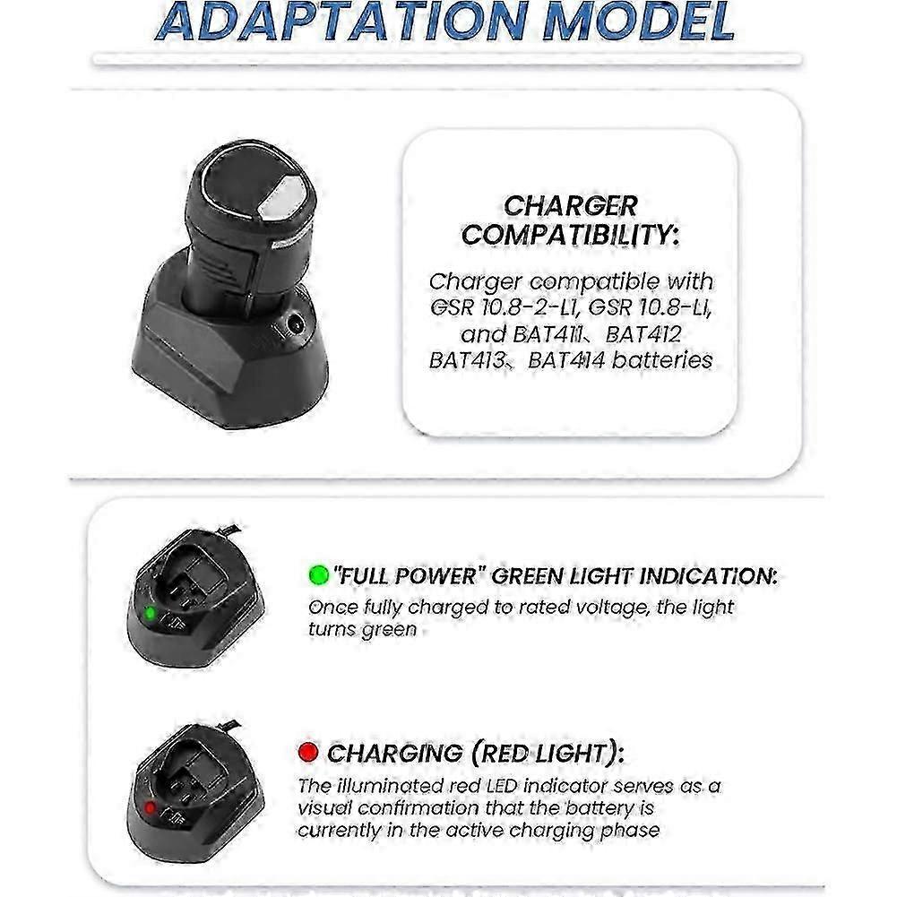 Li-Ion Battery Charger for Bosch 10.8V 12V BAT411 BAT412 GSR10.8 GSA10.8V GWI10.8V TSR120 GAL1210CV GAL1130CV EU Plug Szbym68