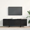 TV Cabinet Black Oak Effect 120 x 30 x 40.5 cm