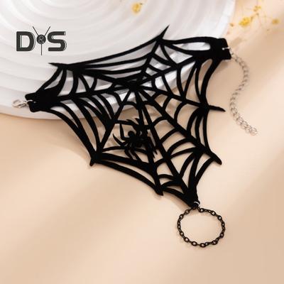 Spider Web Finger Chain Hollow Out Spider Decor Adjustable Gothic Hand Chain Halloween Party Carnival Easter Day Bracelet Ring
