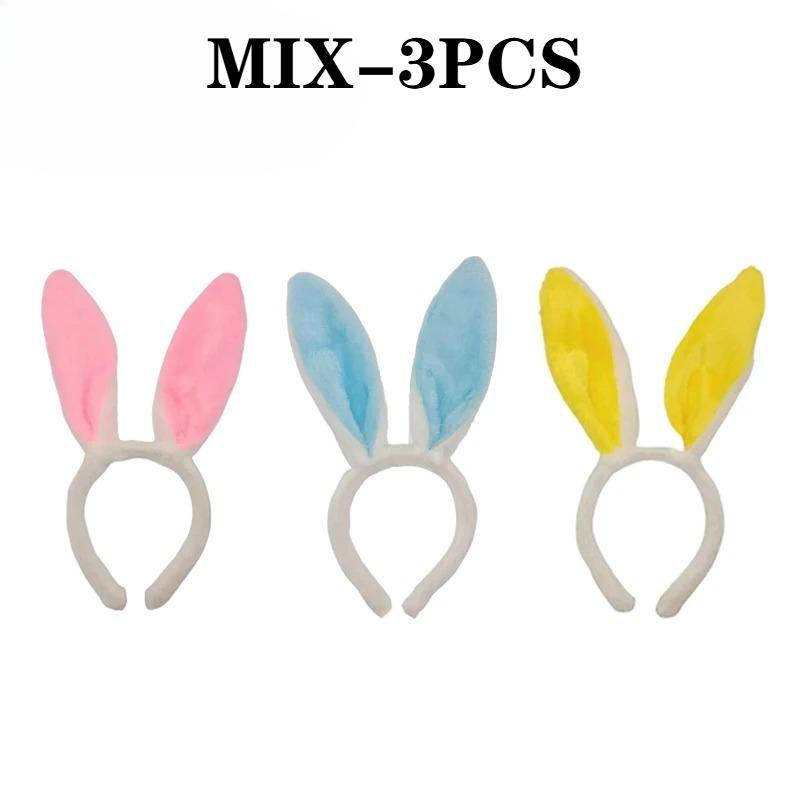 1-10PCS Plush Easter Bunny Ears Headband for Women Rabbit Ears Hairband Cosplay Costume Accessories for Girls and Easter Parties