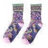 3 Pair Korean Style Women Socks Cotton Harajuku Ladies Winter Socks Set Kawaii Flower Print Fashion Streetwear Cute High Quality