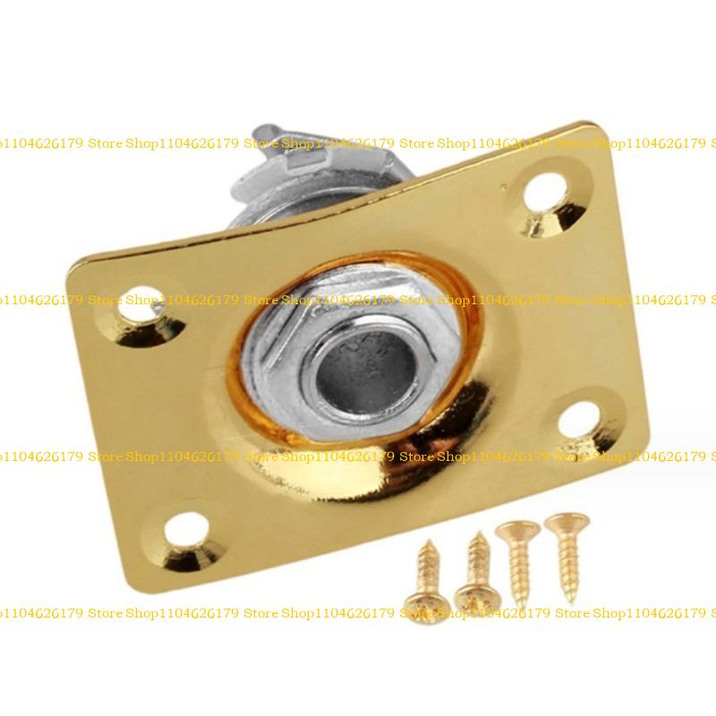 A1A2 1/4 Inch 6.35mm Guitar Mono Output Jacks Plate Input Socket with Mounting Screws Electric Guitar Bass Replacement Parts