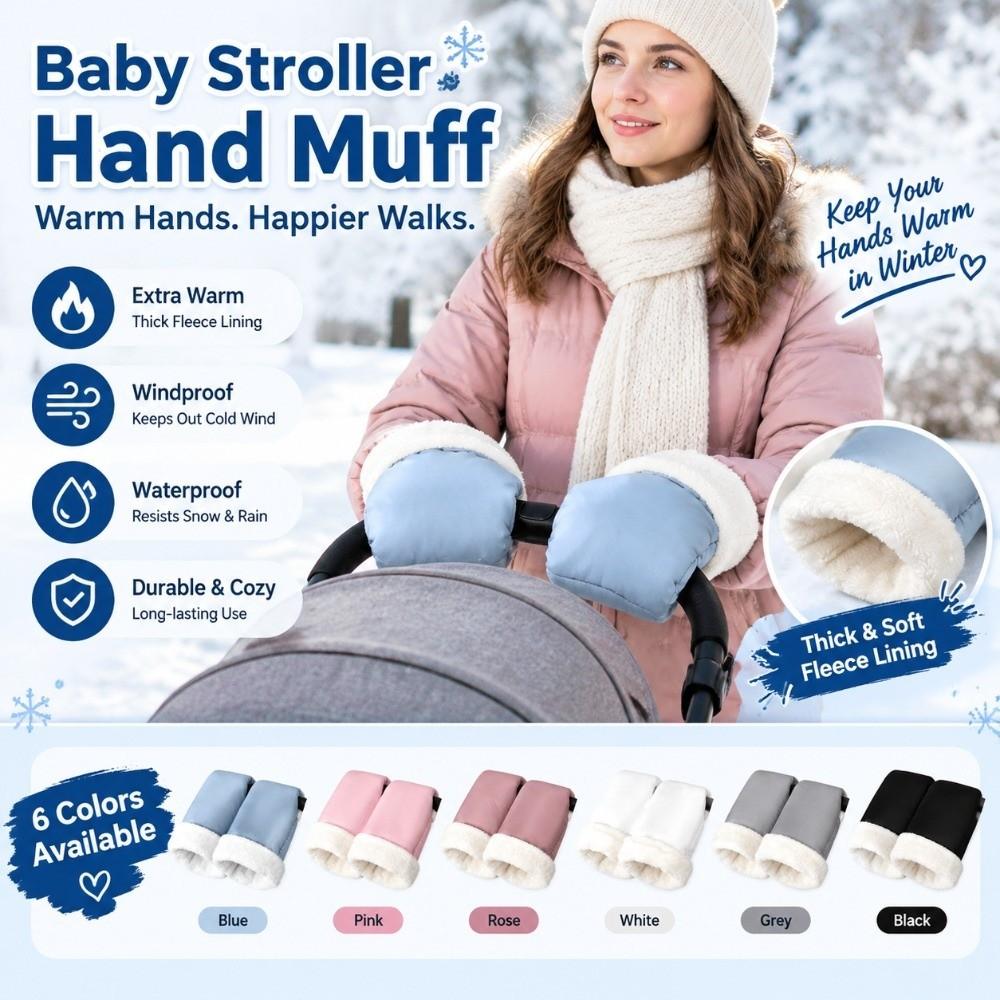 Waterproof Stroller Hand Muff Winter Handlebar Hand Warmer for Baby Pram Pushchair Handlebar