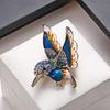 Colorful Rhinestone Enamel Hummingbird Brooch For Women Cute Vivid Flying Birds Animal Pins Scarf Dress Coat Badge Party Jewelry