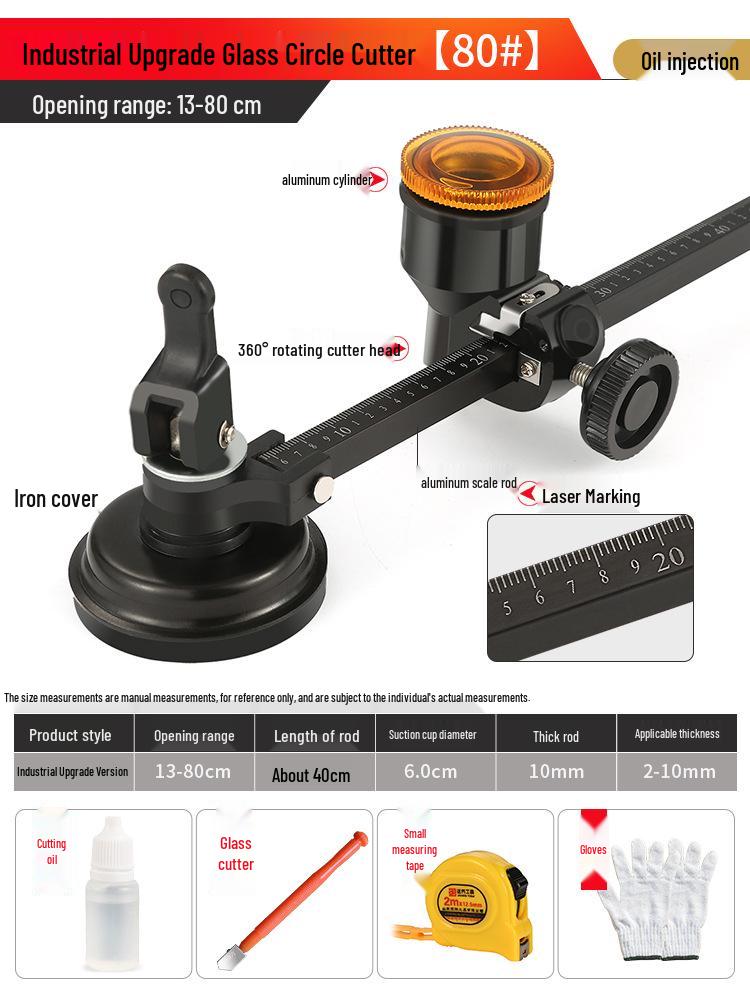Circular Glass Cutter: Precision Tool for Drawing and Cutting Round Holes