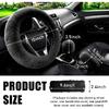 5 PCS Fluffy Steering Wheel Covers Set, Faux Wool Steering Wheel Cover & Handbrake Cover & Gear Shift Cover & 2 Seat Belt Shoulder Pads, Universal